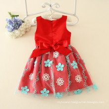 appliqued flowers girls baby dress bowed newest models in bulk high quality trade assurance Chinese Factory/wholesaler clothes